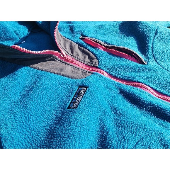 Sequel Vintage Womens Fleece Full Zip Size Small Blue Pink Jacket Sweater Pocket - Picture 2 of 7